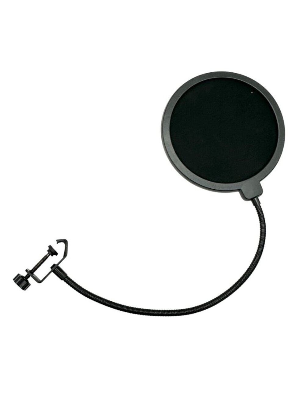 Microphone Pop Filter With Flexible Gooseneck And Adjustable Clamp